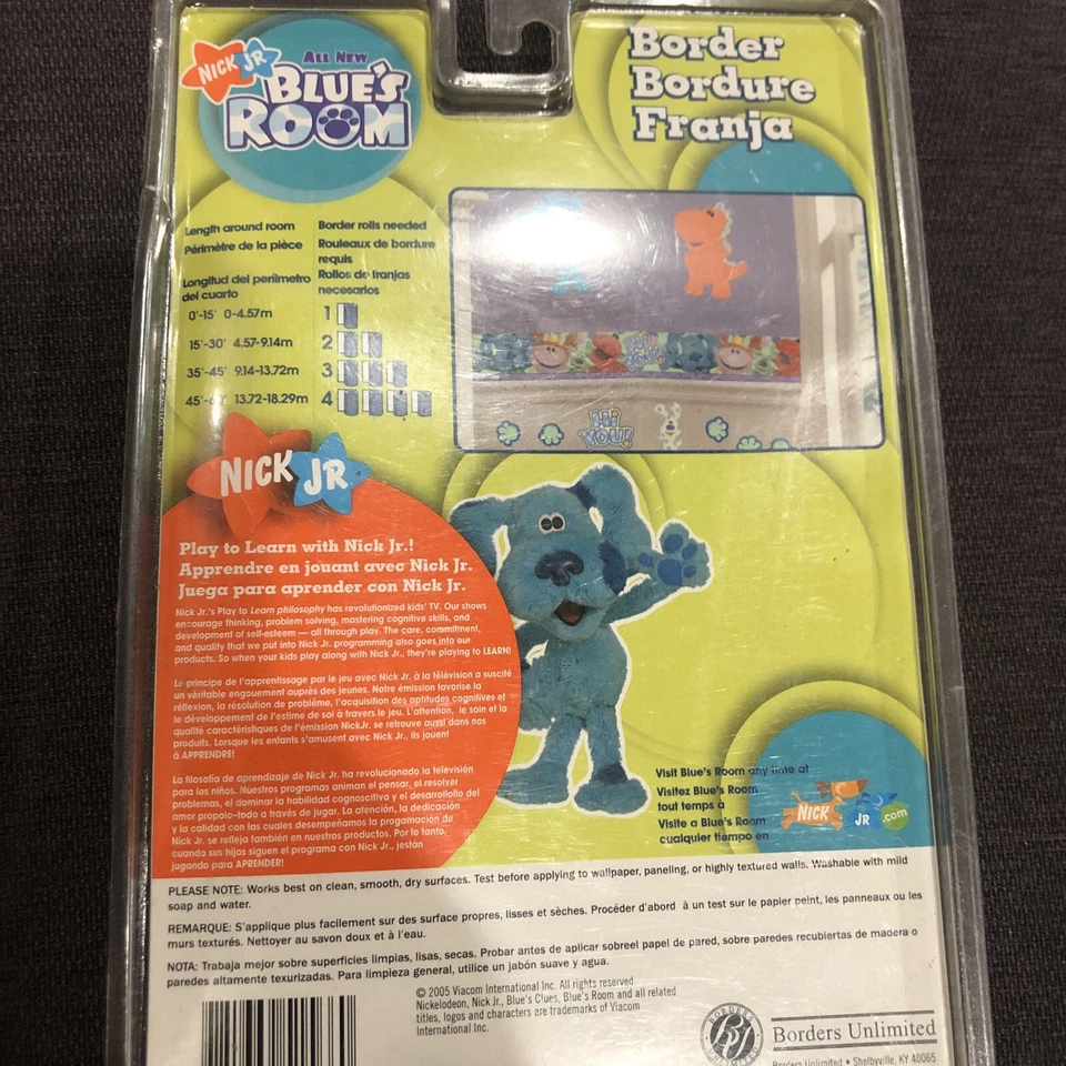 Borde de papel pintado autoadhesivo BLUES PISTAS HABITACIÓN AZUL (NUEVO) 15 pies X 5" Ea Foto 3 de 4