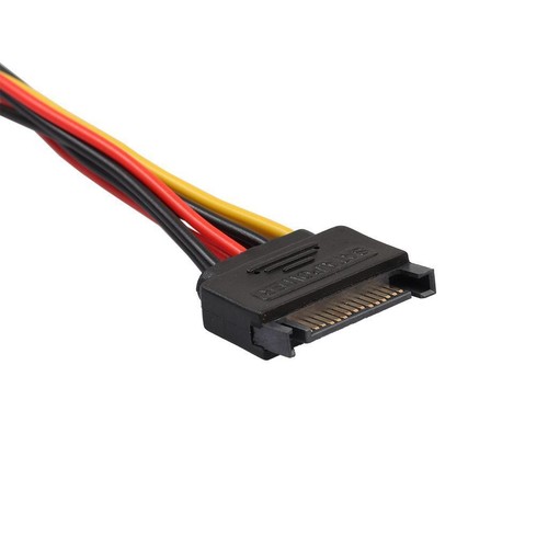 15 Pin Male to 4 Pin IDE & 15 Pin Female Power Y-Cable - Picture 2 of 6