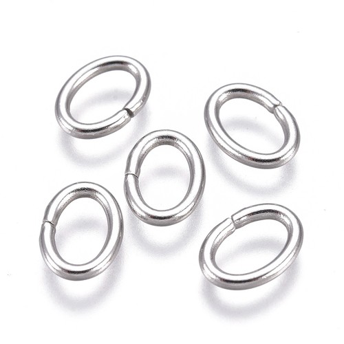 200Pcs 18 Gauge 304 Stainless Steel Open Jump Rings Oval Jump Rings 7x5x1mm - Picture 2 of 2