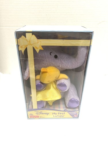 Disney Fisher Price My First Lumpy Purple Elephant Lovey Yellow Blanket Plush - Picture 7 of 7