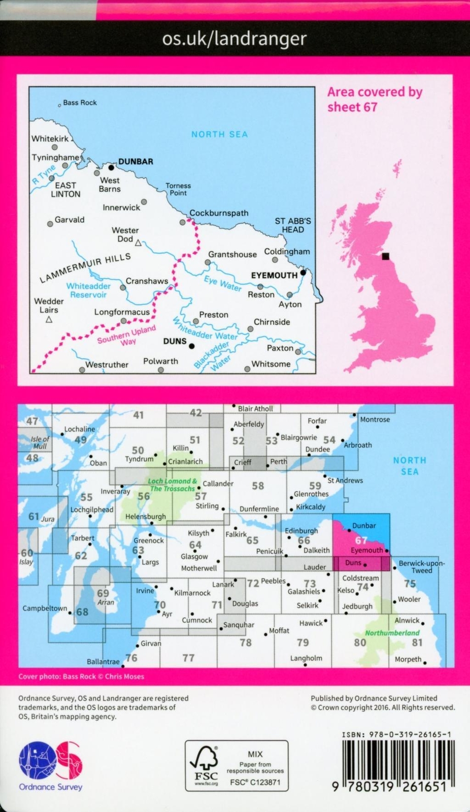 Thumbnail - Ordnance Survey | Duns, Dunbar & Eyemouth | (land-)karte | Englisch