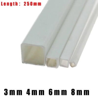 ABS Plastic Square Tubes Dia 3 4 6 8mm Box Section Pipe for Building Model DIY