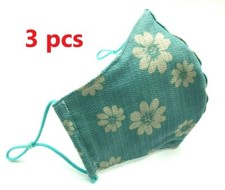 3pcs Comfy Stylish Reusable Washable Adult Face Mask w Filter Slot Blue Blossom