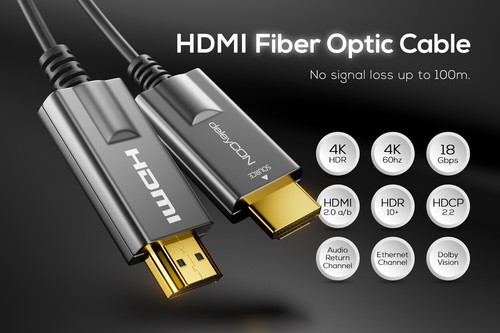 deleyCON 15m Optisches HDMI Kabel 2.0b Glasfaser Hybrid 4K UHD @60Hz HDR ARC CEC - Bild 2 von 7