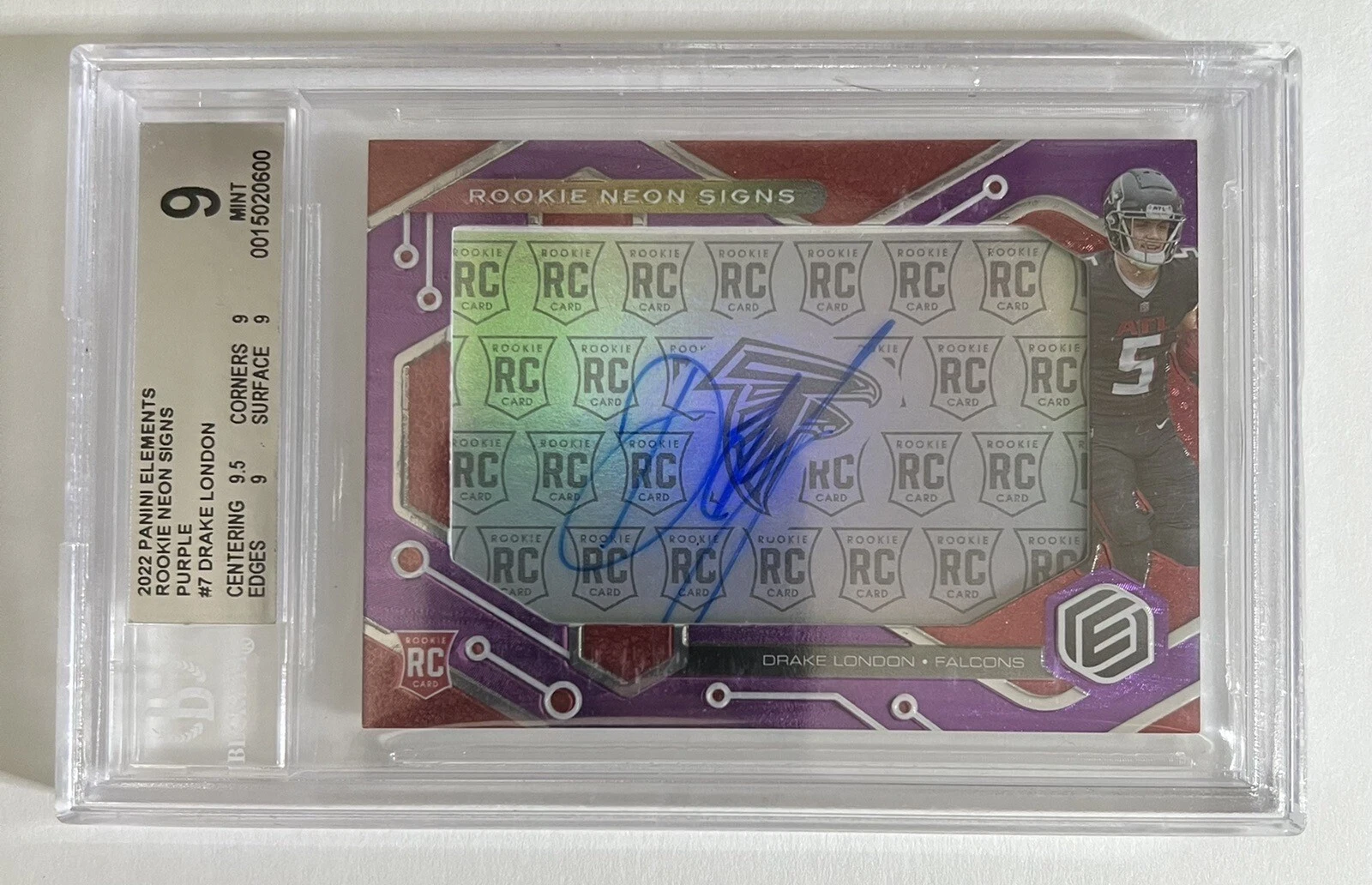 Drake London Panini Elements Rookie Neon Signs #RNSDL Purple