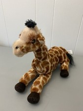 Aurora Giraffe Realistic Plush 14" Laying Down Baby Calf Stuffed Animal Soft Toy