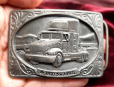 Vtg 1991 Tonkin International Belt Buckle Navistar Semi Truck Bergamot S-420