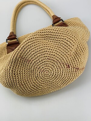 Vintage The Sak Purse Crochet Knit Woven Shoulder Bag Tote