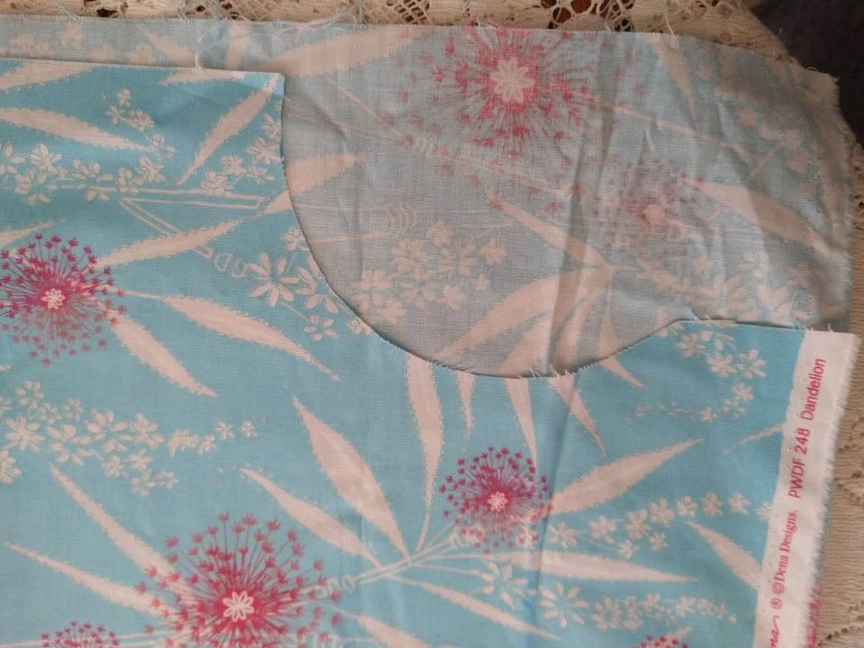 Dena Designs PWDF248 Isabelle Dandelion Floral Blue Cotton Quilt Fabric 31" x45" - Image 4 of 4