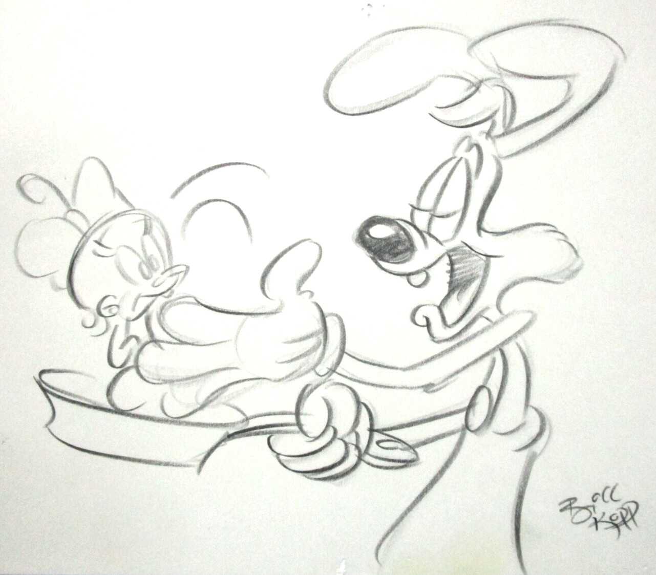 1989 SIGNED Bill Kopp ROGER RABBIT WALT DISNEY ORIGINAL PUBLICITY cel DRAWING