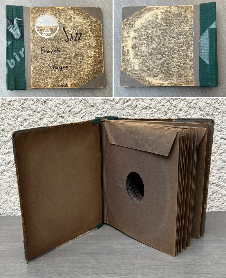 ANCIEN CLASSEUR DE RANGEMENT RECORD ALBUM COLLECTION 12 X 78 RPM 25 CM 10" - Photo 1/4