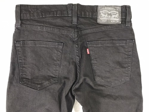 Levis 511 Jeans Mens 30x30 (Fits 30x28.5) Black Slim Denim Stretch Preppy - Picture 5 of 10
