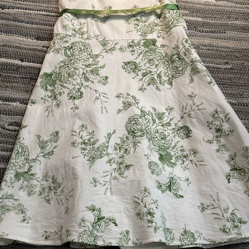 Teeze Me Strapless Dress Size 9 Ivory Green Floral Tie Waist Toille Dress - Picture 4 of 12