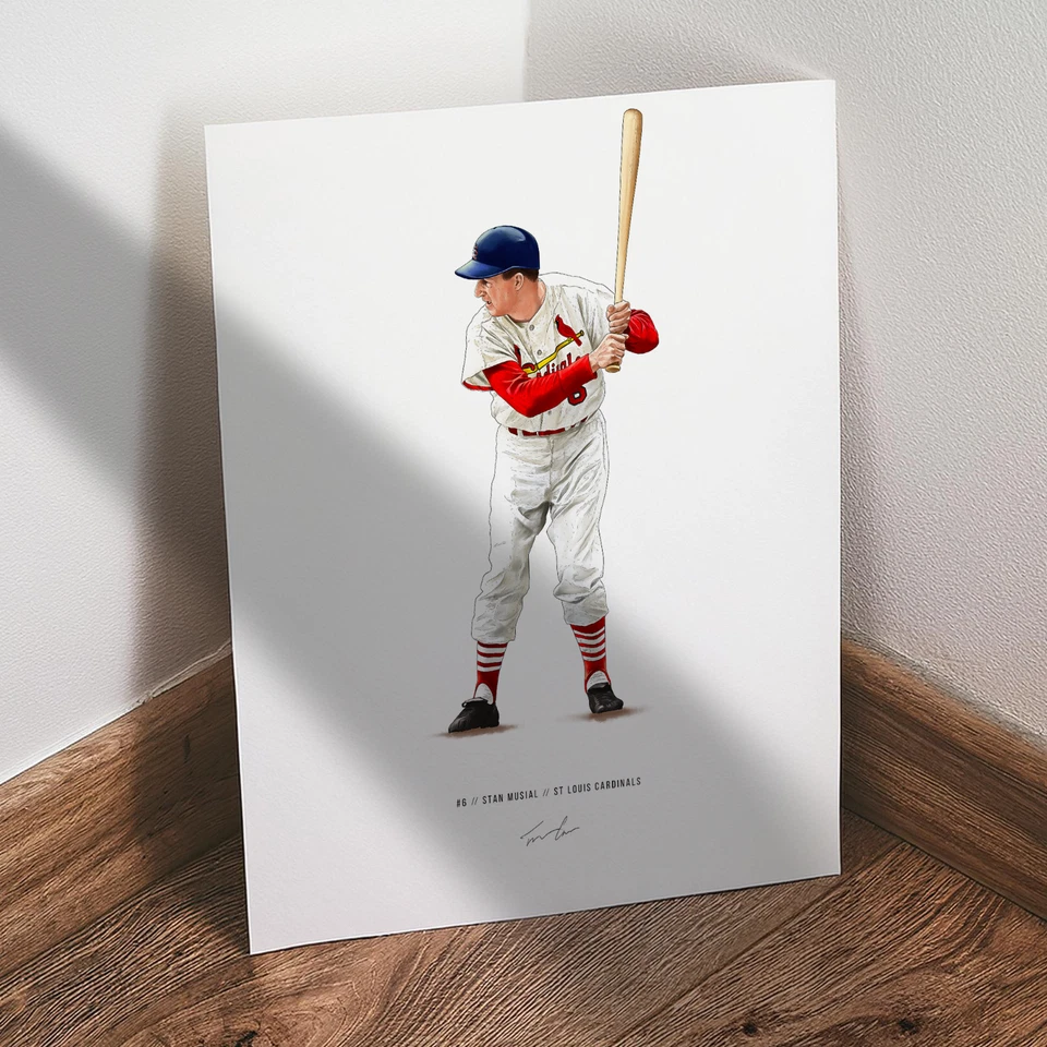 Póster arte impresión 8x10 Stan "The Man" Musial v2 Cardenales de San Luis béisbol Foto 3 de 4