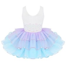 Ballet Dress Kids Girls Ballerina Dancewear Sleeveless Mesh Dance Dress