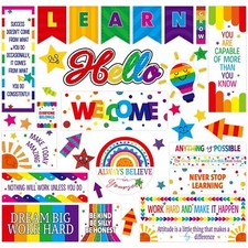 40PCS Bulletin Board Decor, Colorful Inspirational Wall Decorative Sign Posit...