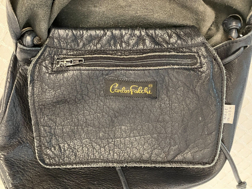 Carlos Falchi, The Buffalo™ Crossbody Bag, Butterfly Style, Dark Navy, Vintage - Picture 15 of 18