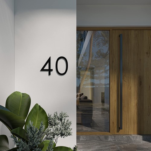 12 Inch Modern Floating House Numbers for Outside | Large Metal House Numbers... - Picture 4 of 9