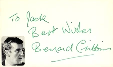 Bernard Cribbins Signed Auto 3x5 Index Card Dr. Who