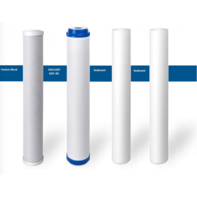 Big Big Whole House Filter Cartridges 4.5'' x 20'': (2) Sediment, Carbon Block, KD