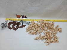 Lot Of 65 Tan Plastic Army Guys/Accessories Unbranded Pre Owned