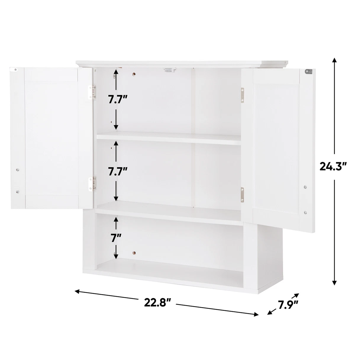 Mueble de pared de baño sobre inodoro botiquín de almacenamiento con 2 puertas y estantes