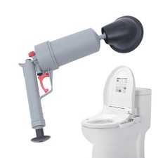 Toilet Plunger Drain Unblocker Powerful Pneumatic Dredge Equipment Gray & Blue