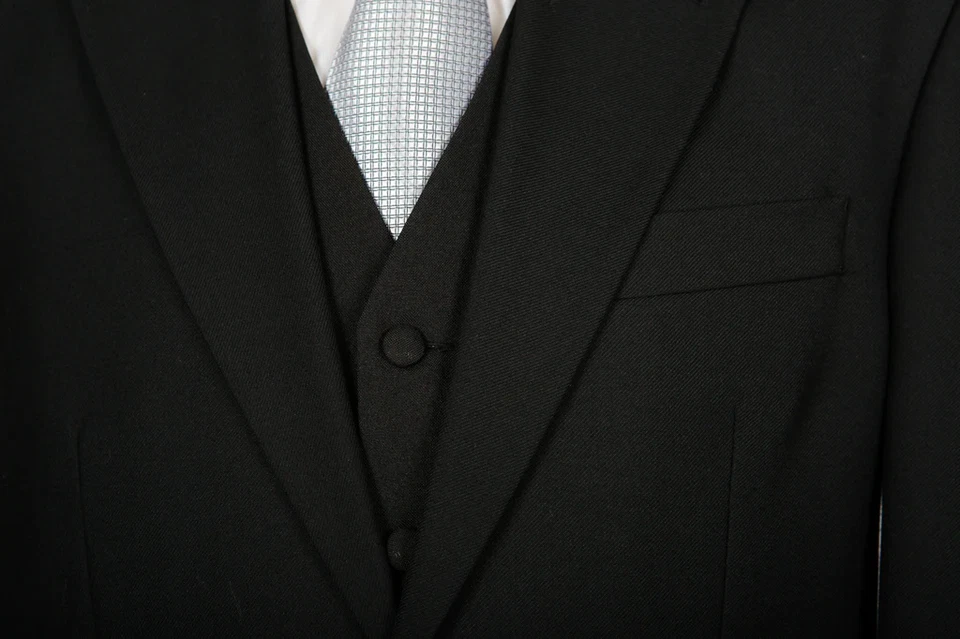 МАСОНСКИЙ КОСТЮМ ИЗ 3 ПРЕДМЕТОВ МАСОНЫ УТРЕННИЙ КОСТЮМ МУЖСКАЯ ЧЕРНАЯ КУРТКА ЖИЛЕТ БРЮКИ НОВЫЙ - Изображение 2 из 4