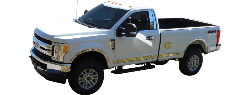 QAA 17-22 se adapta a Ford F-250 F-350 Super Duty 1 pieza puerta trasera acero inoxidable acento moldura Foto 3 de 4