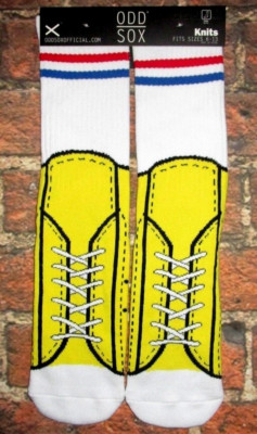 MENS ODD SOX SNEAKERS PRINT CREW SOCKS ONE SIZE