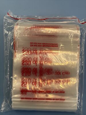 100 pcs x Coin Bag Money Bags Plastic Ziplock Resealable