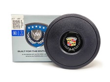 Vsw 9-bolt Black Horn Button Cadillac Crest Wreath Emblem