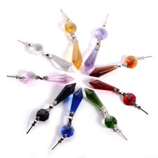 10pcs Crystal Chandelier Lamp Icicle Prisms Parts Hanging Drops Pendants 38mm