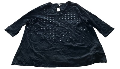 Avenue Silver Star Black Elbow Sleeve Tee Size 26/28