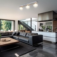 Deckenleuchte Deckenlampe Wohnzimmerleuchte 3-Flammig Silber Biglight