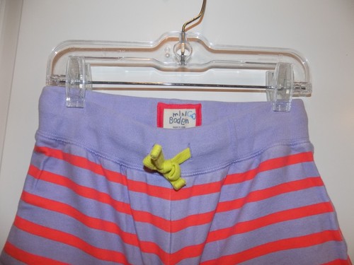 MINI BODEN Girls Purple Red Striped French Terry Knit Shorts Dog 9Y Excellent - Picture 2 of 3