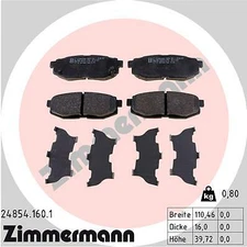 Zimmermann 24854.160.1 brake pad set, disc brake for, Subaru, Toyota