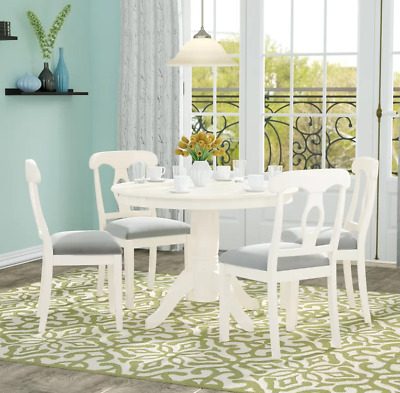 White Dining Table Set 4 Chairs Round, Round Dining Table Sets White