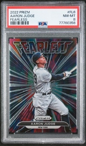Prizm Baseball 2022 Aaron Judge -Fearless #FL-6 GEMA-COMO NUEVO PSA 8 New York Yankees - Imagen 1 de 2
