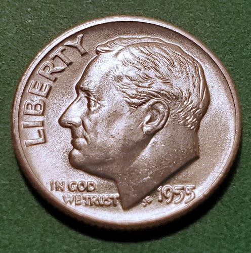 1955 D Roosevelt Dime Brilliant Uncirculated from original BU rolls - 311 Sold