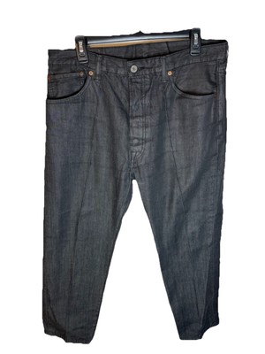 Levi's Jeans Mens 36X30 Blue 501 Straight Fit Denim Cotton Button Fly Dark Wash