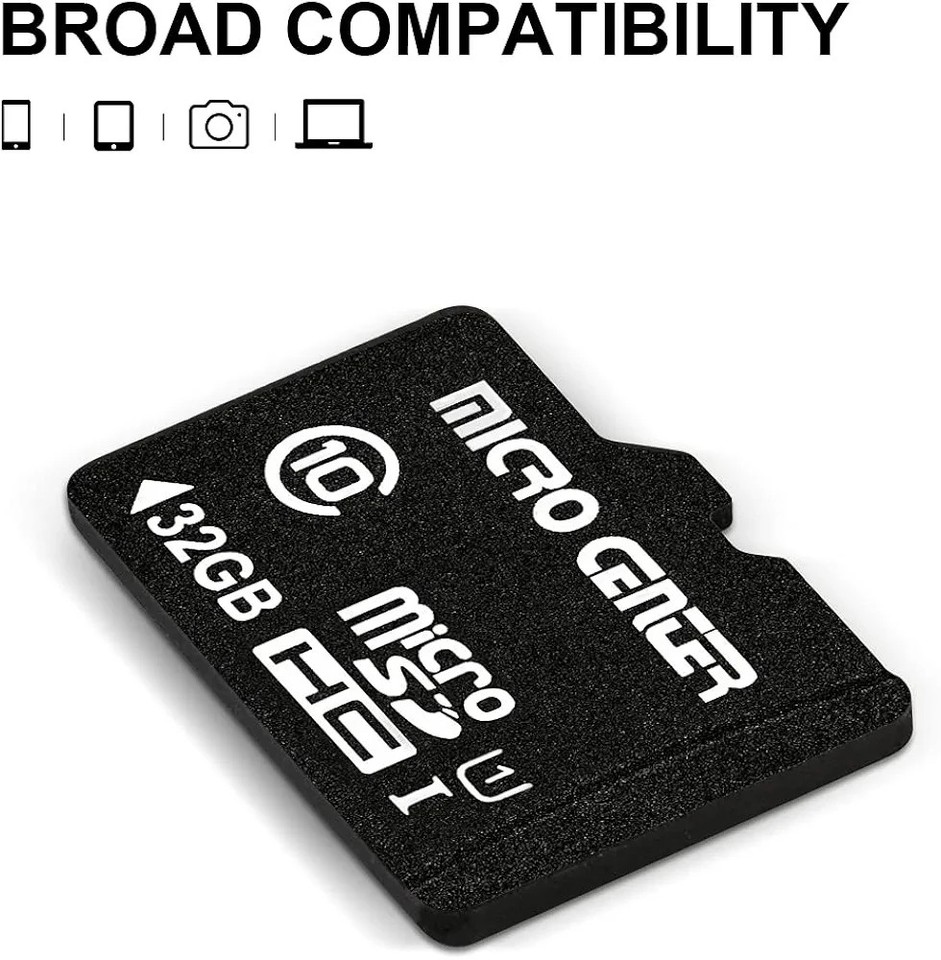 Micro Center 32GB (5 Pezzi) Class 10 Micro SDHC Flash Memory Card Con Adattatori SD - Per Smartphone, Tablet, Drone, Action Cam - 3