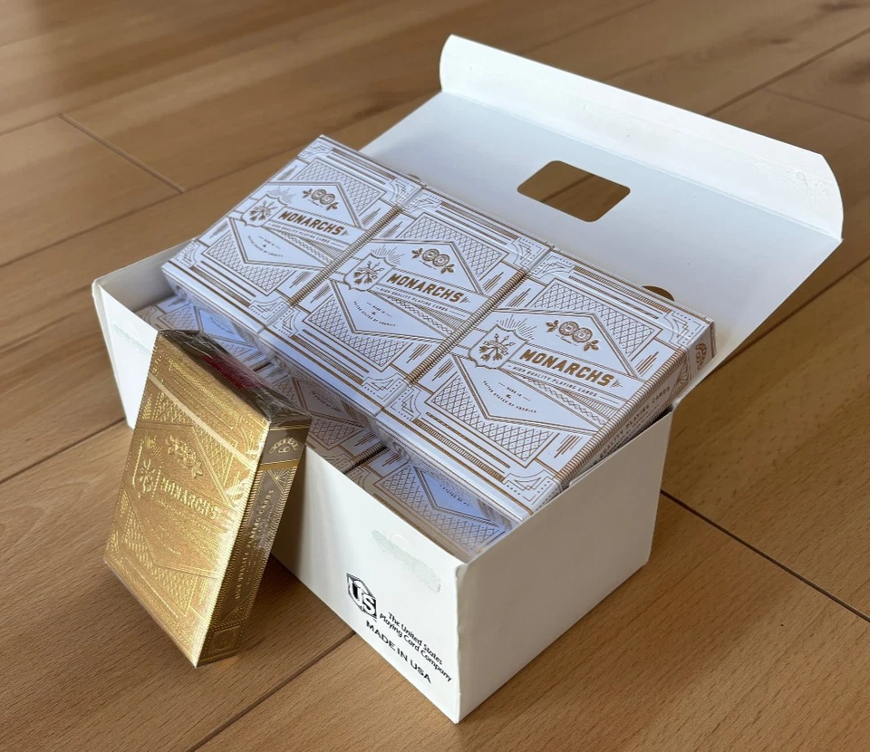 13 Monarchs White/Gold Poker Decks Playing Cards Theory 11 Brick Limited Rare - Image 2 of 4