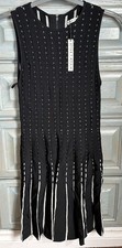 Alice & Olivia Sleeveless Dress Womens Size XS Extra Small Zip Black
