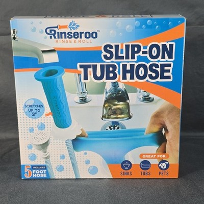  Rinseroo  ~ Handheld Slip-On Tub Hose/Showerhead Attachment ~ New & Sealed 
