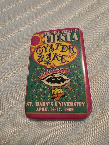 San Antonio Vintage Fiesta Oyster Bake Pin 1999 The Heartbeat Of Fiesta - Picture 1 of 2
