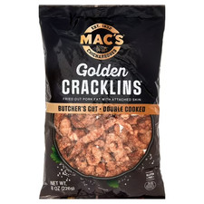 Mac's Chicharrones golden pork Cracklins, Fried Pork Fat with skin, 8 oz Bag...