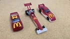 Vintage 1993 Hot Wheels McDonalds Mattel Red Dragster Roadster Cars Lot Of 3