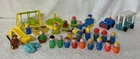Vintage Lot Of 22 Fisher Price Little People Figures, Accessories, And Vehicles