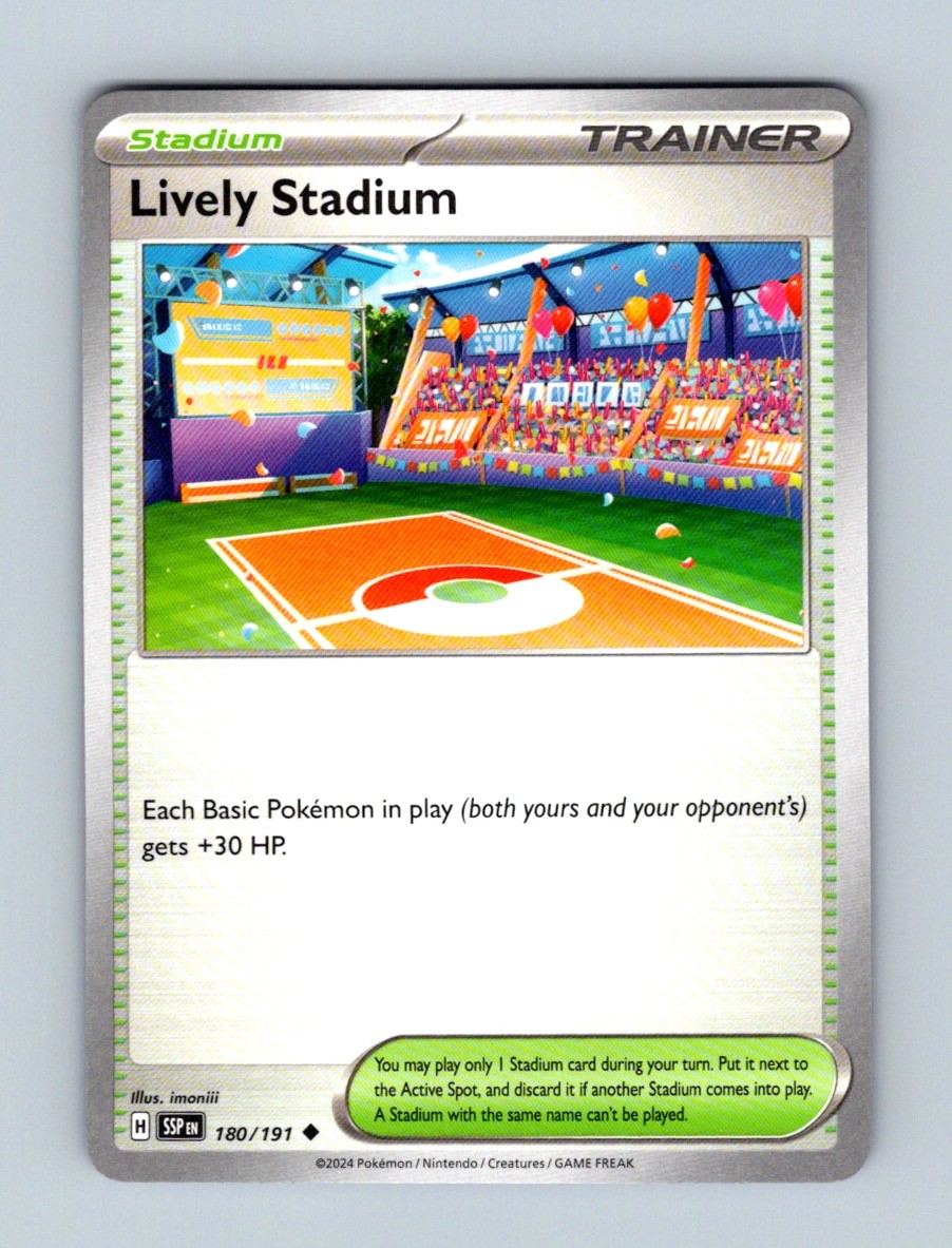 Lively Stadium 180 Uncommon Surging Sparks Pokemon Near Mint